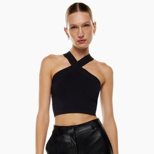 Aritzia Babaton Sculpt Knit Criss Cross Cropped Tank